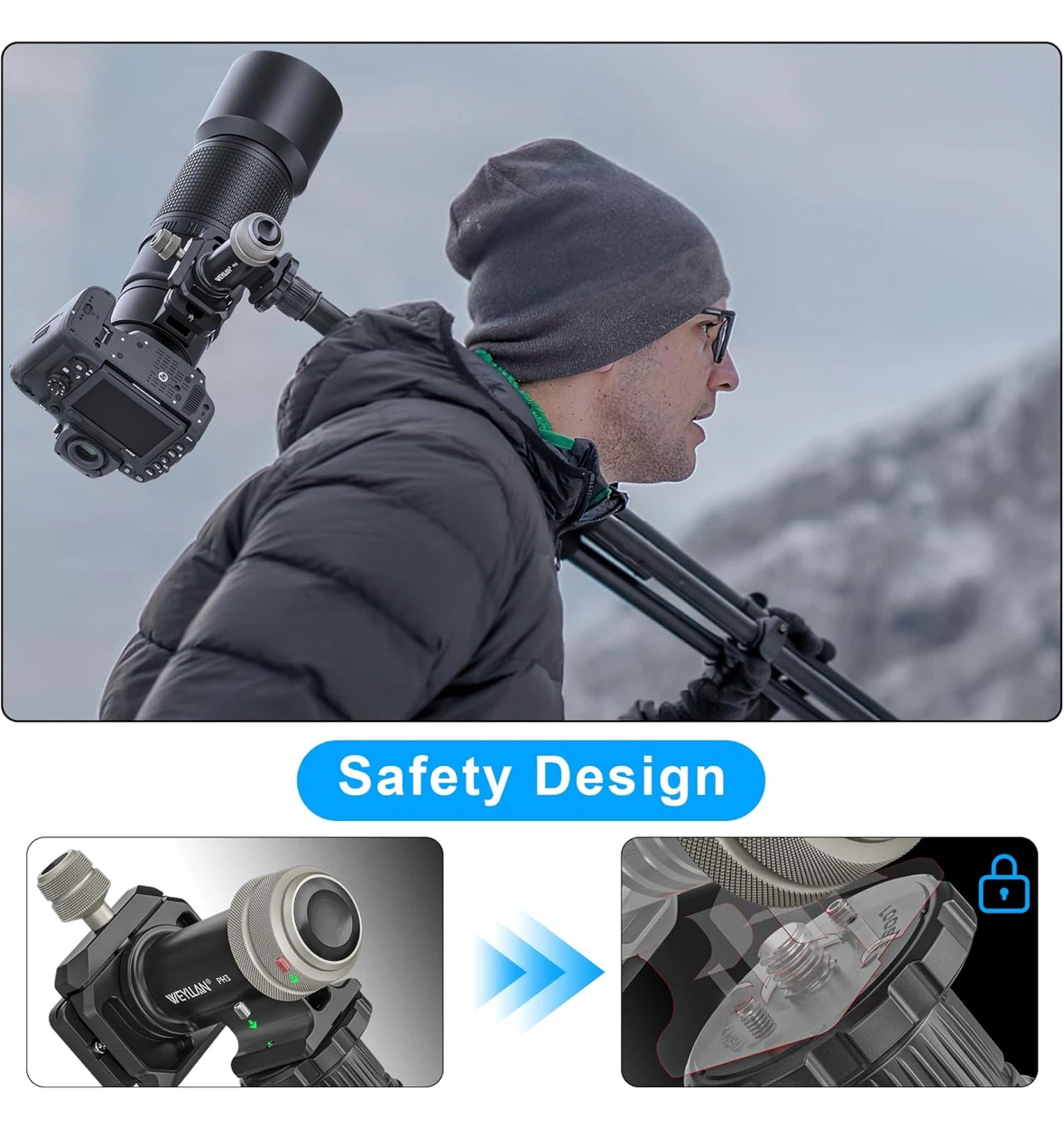 WEYLLAN PH3 Professional Gimbal Tripod Head