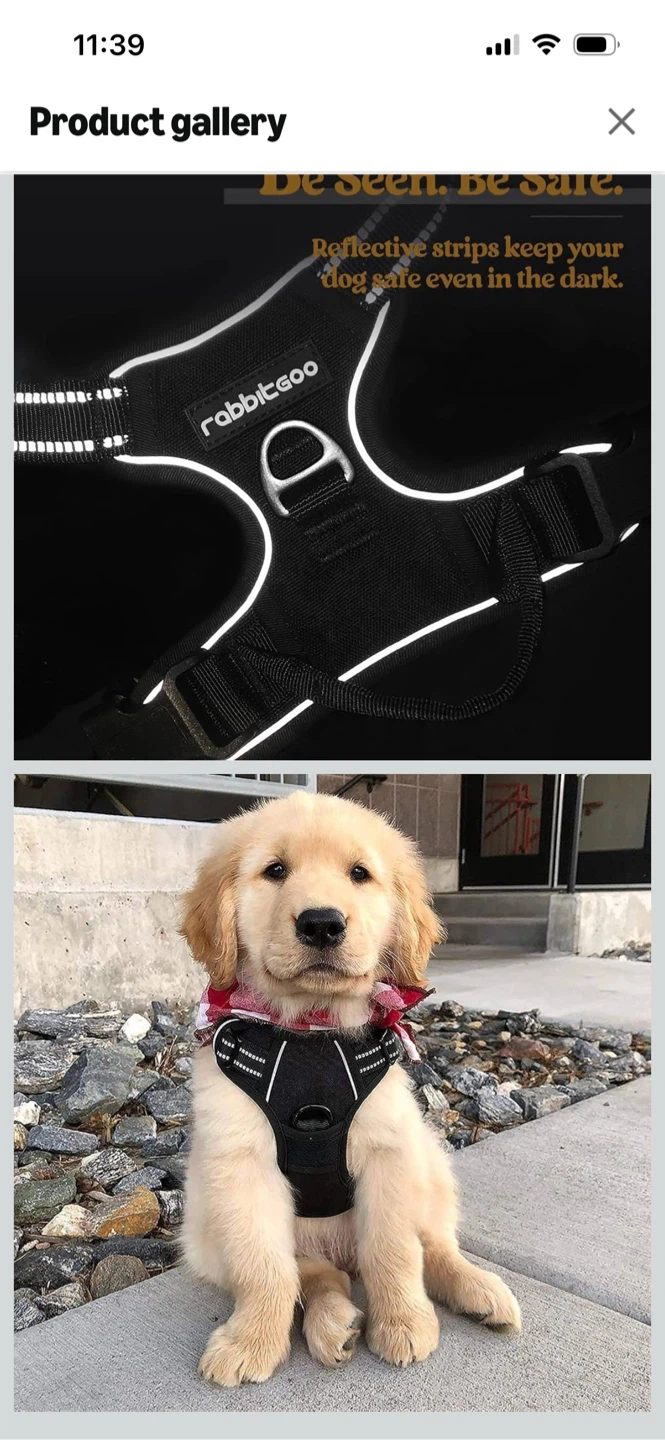 Rabbitgoo Dog Harness - Black, Size L - photo 2