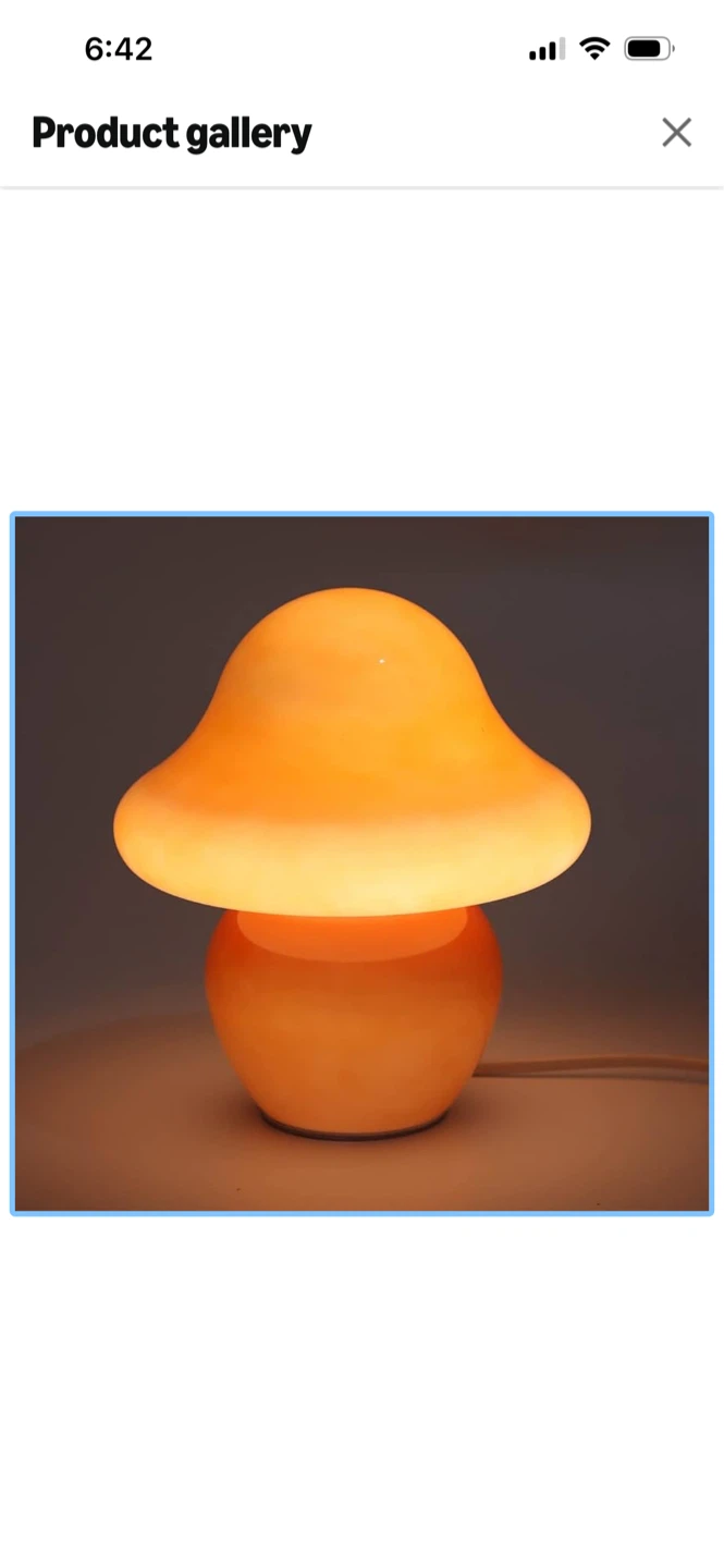 New-Orange Mushroom Glass Table Lamp