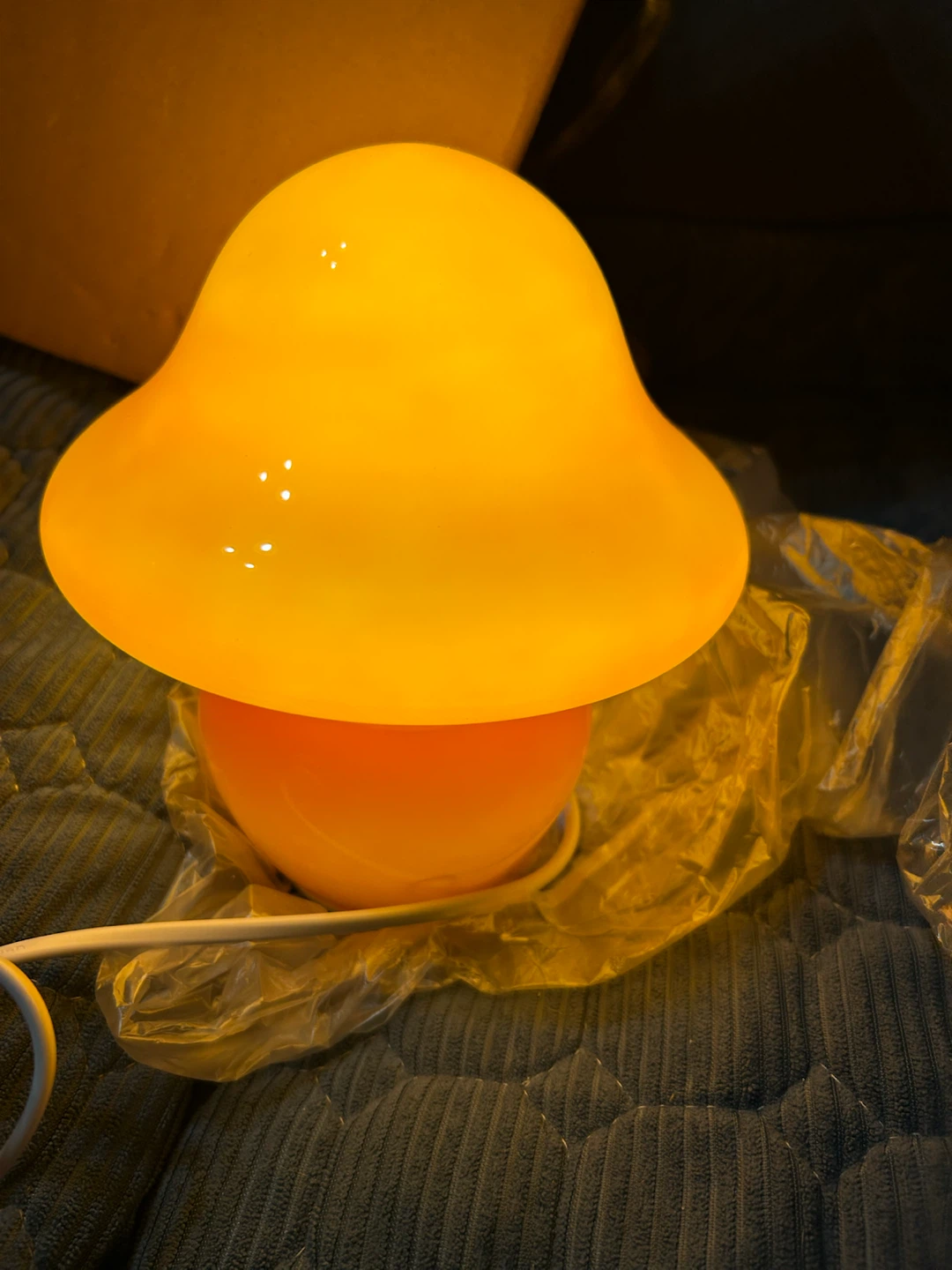 New-Orange Mushroom Glass Table Lamp - photo 3