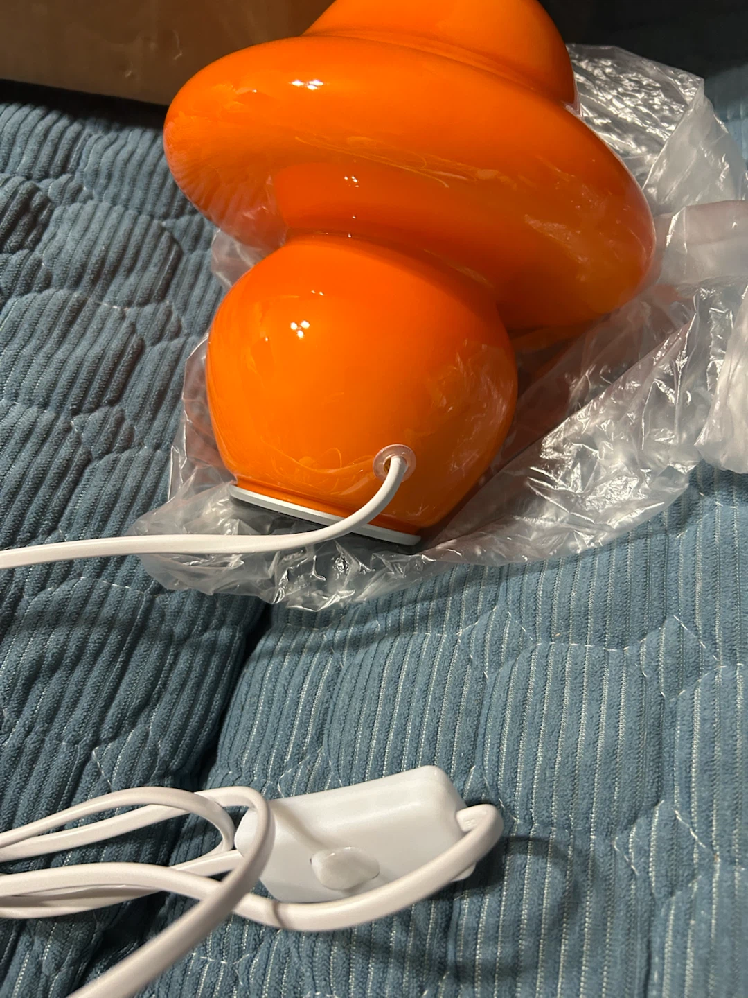 New-Orange Mushroom Glass Table Lamp - photo 4