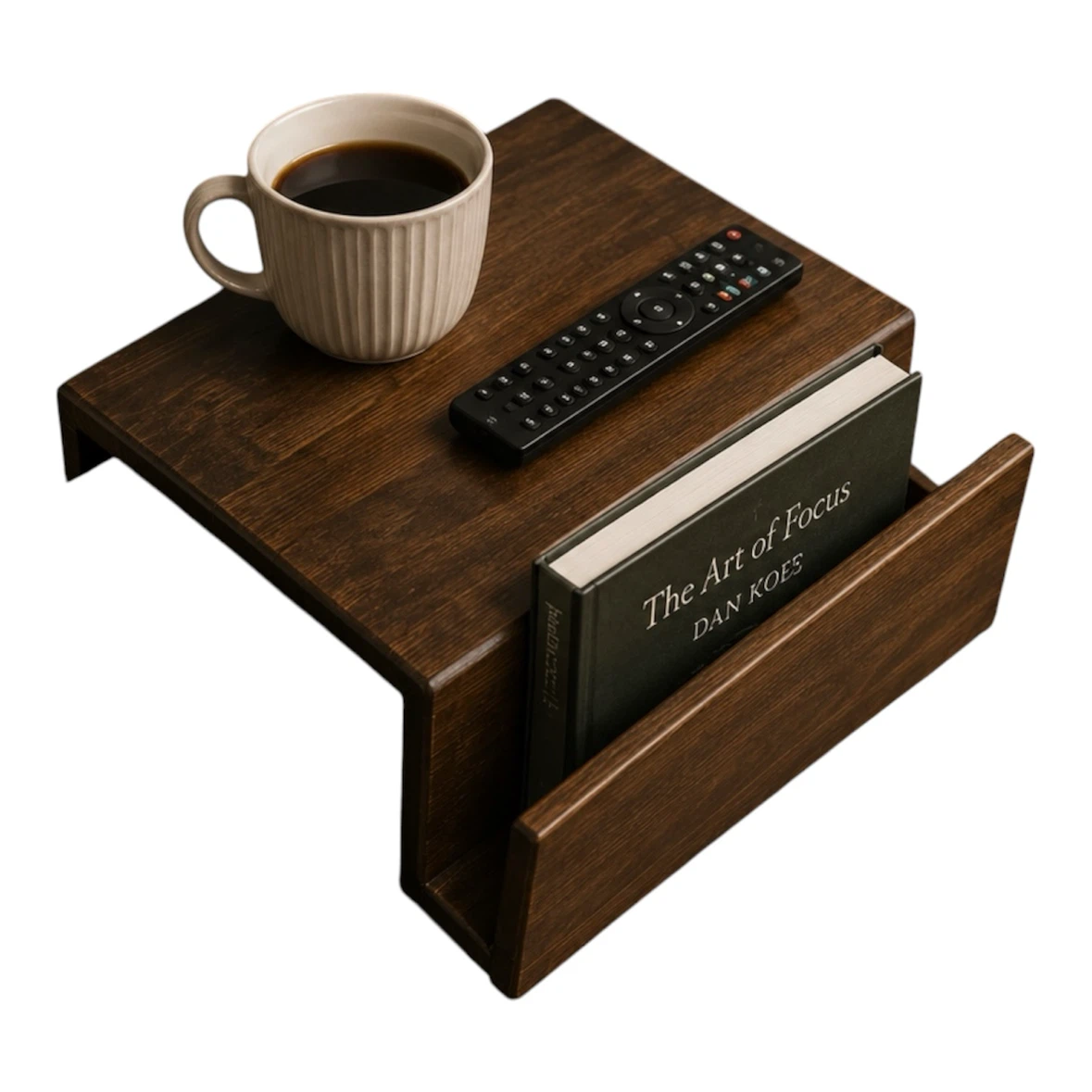 Couch Arm Tray with Book Holder