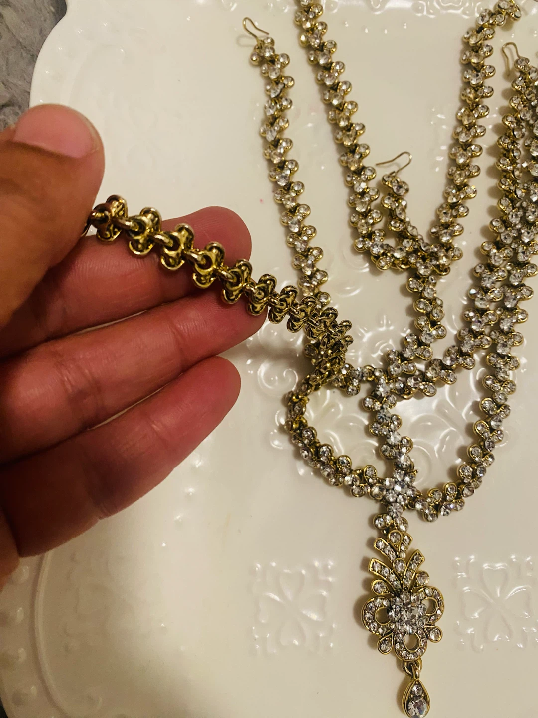 Gold tone Rhinestone Headpiece / Mattha Patti - photo 3