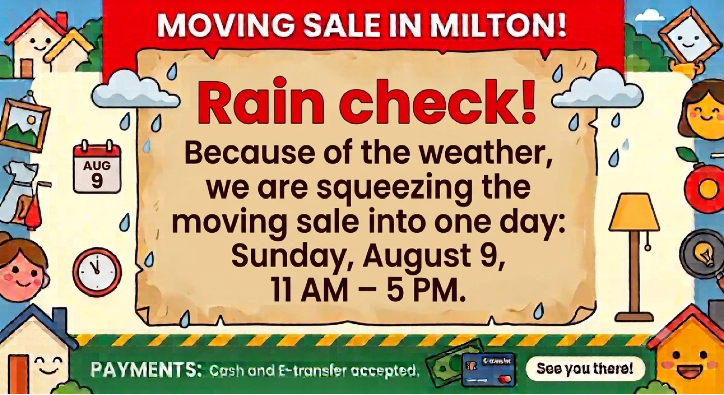 Moving Sale in Milton - Everything Must Go!