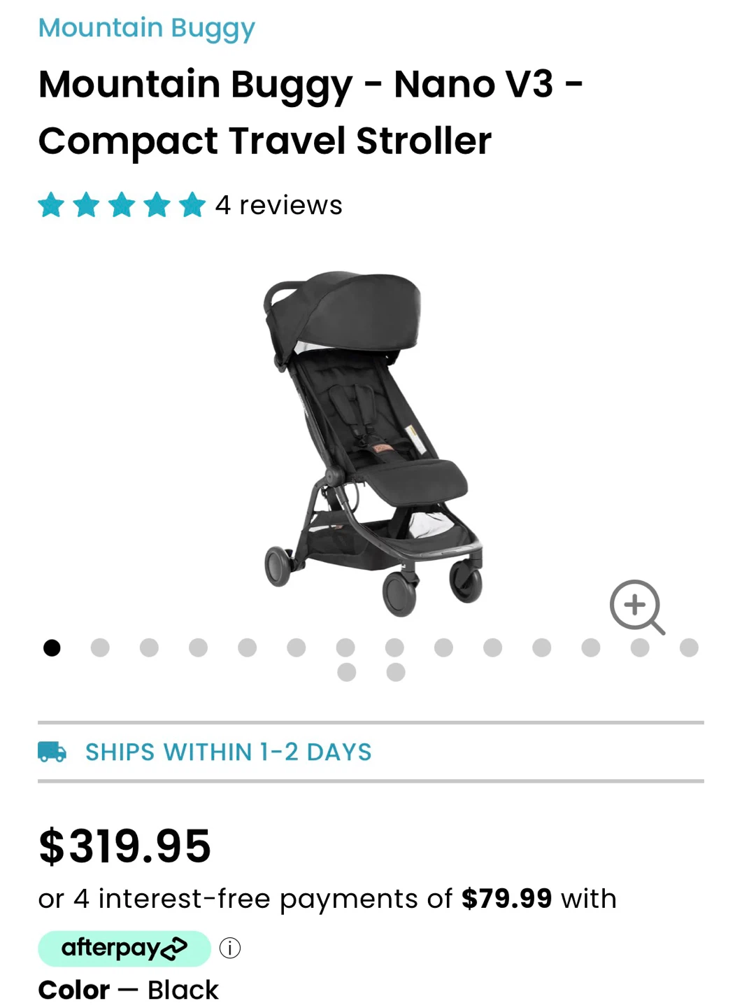 Mountain Buggy Nano V3 Compact Travel Stroller - Black - photo 4