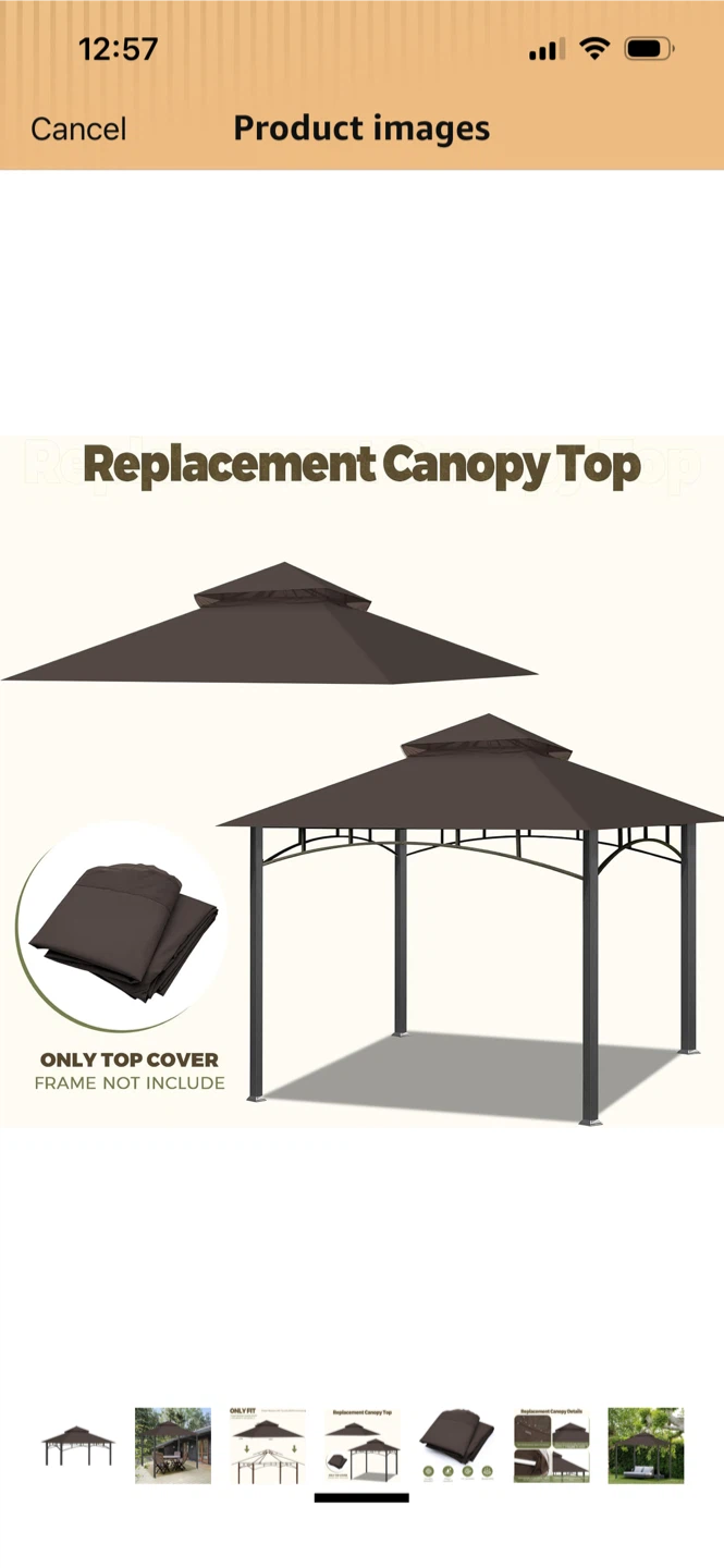 New-Replacement Canopy Top - Brown