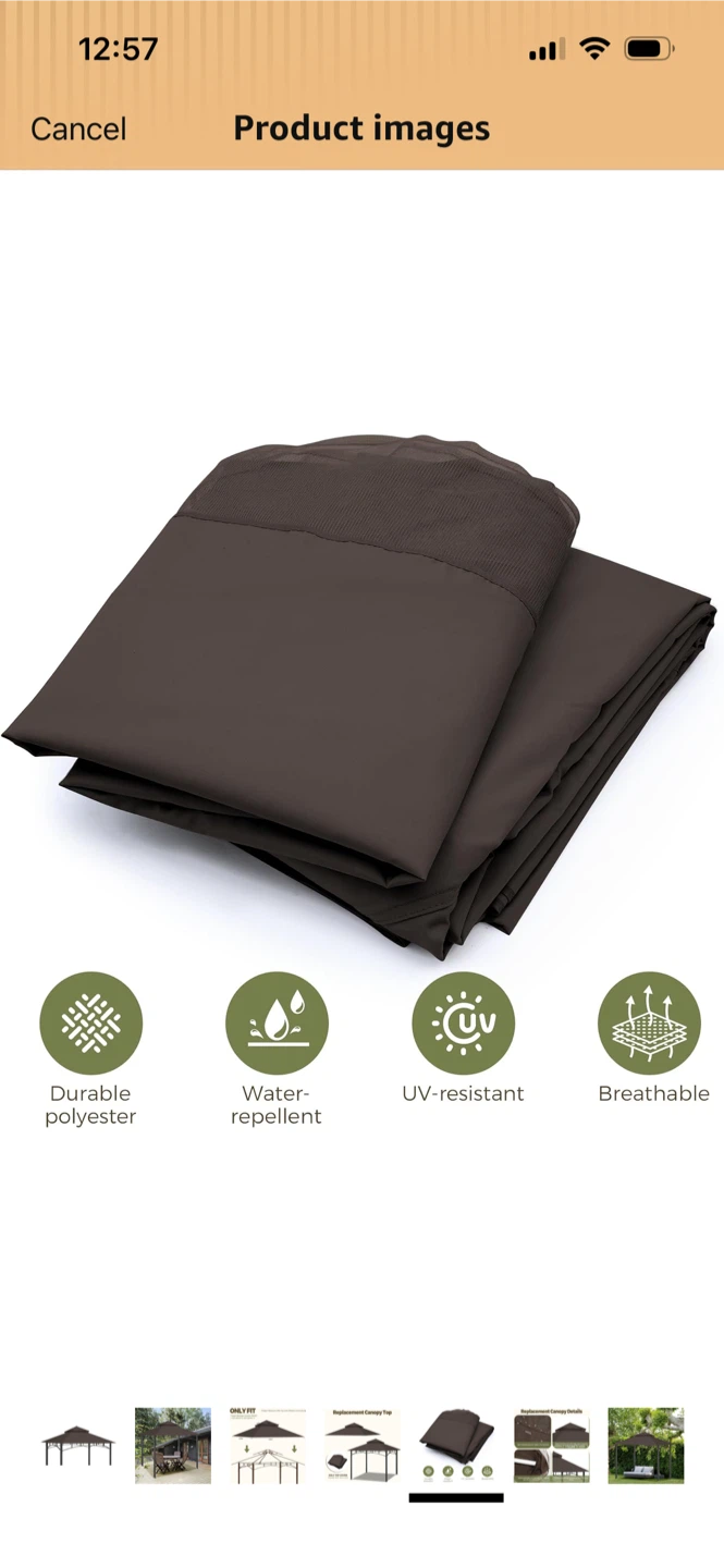 New-Replacement Canopy Top - Brown - photo 4