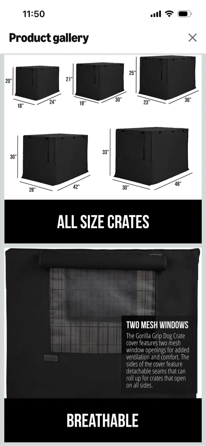 New-Gorilla Grip Dog Crate Cover