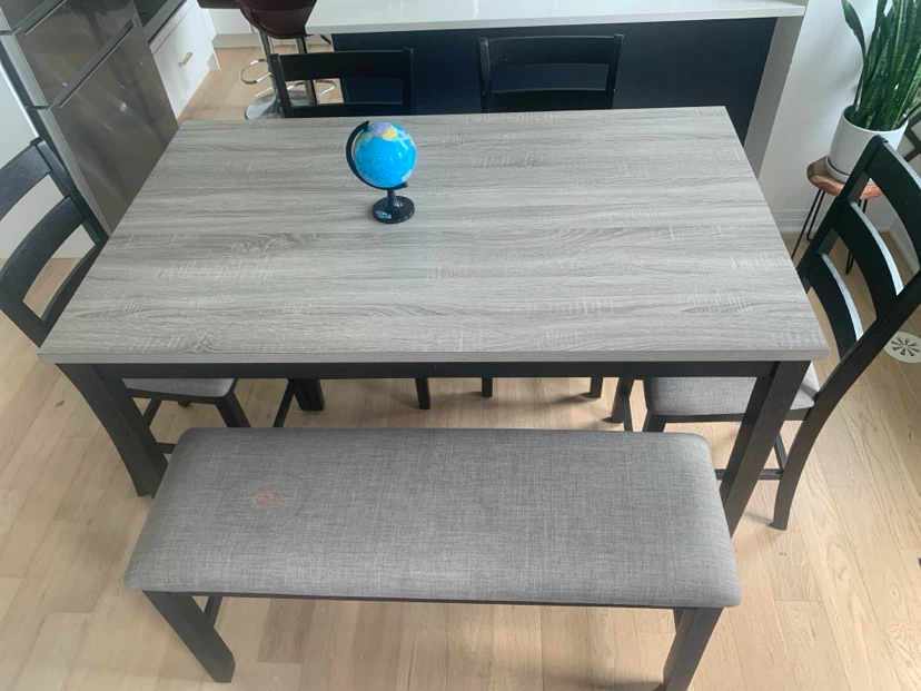 Dining Table Set with Bench and Chairs - photo 3