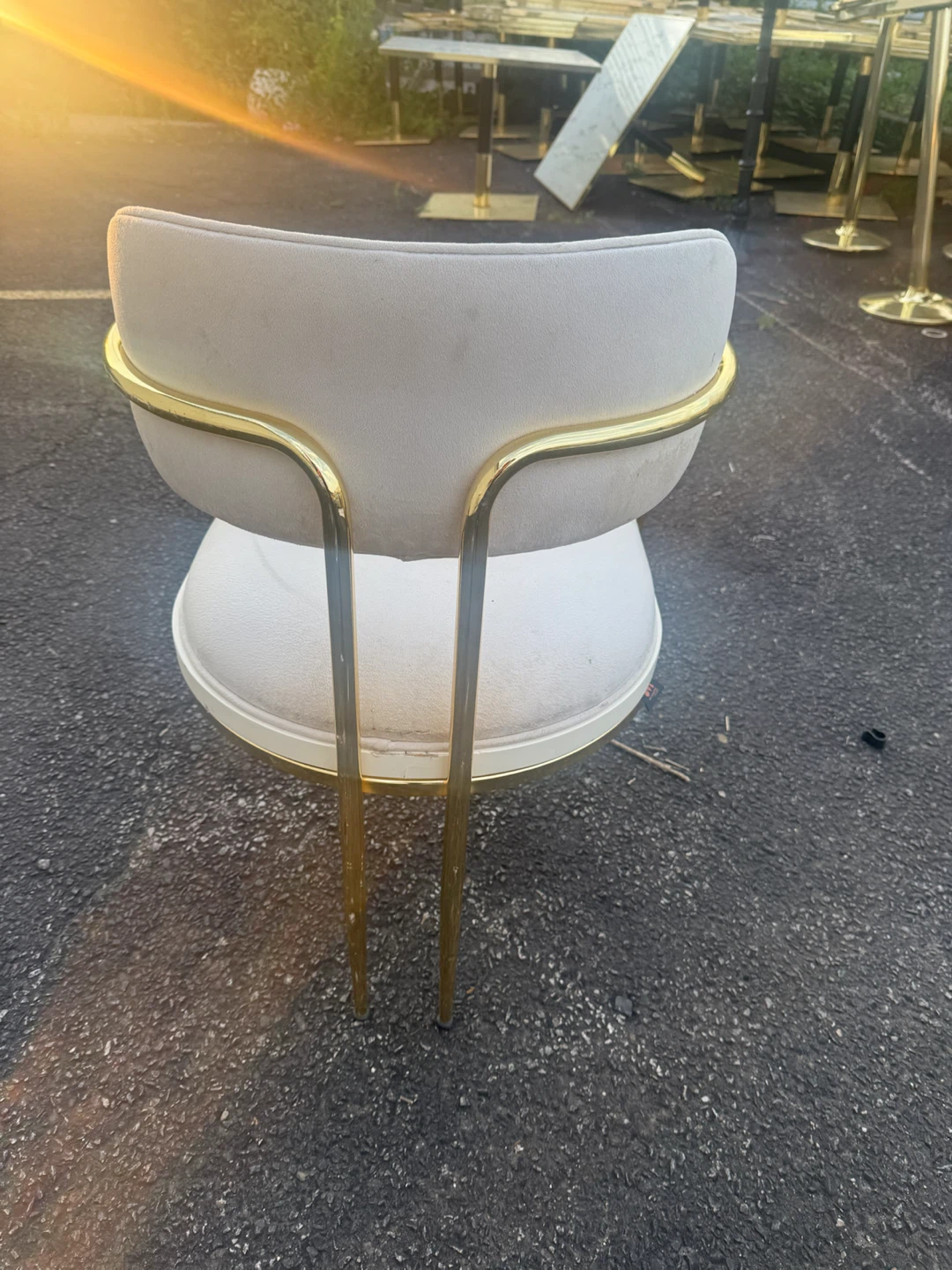 Modern Accent Chair with Gold Frame - photo 2