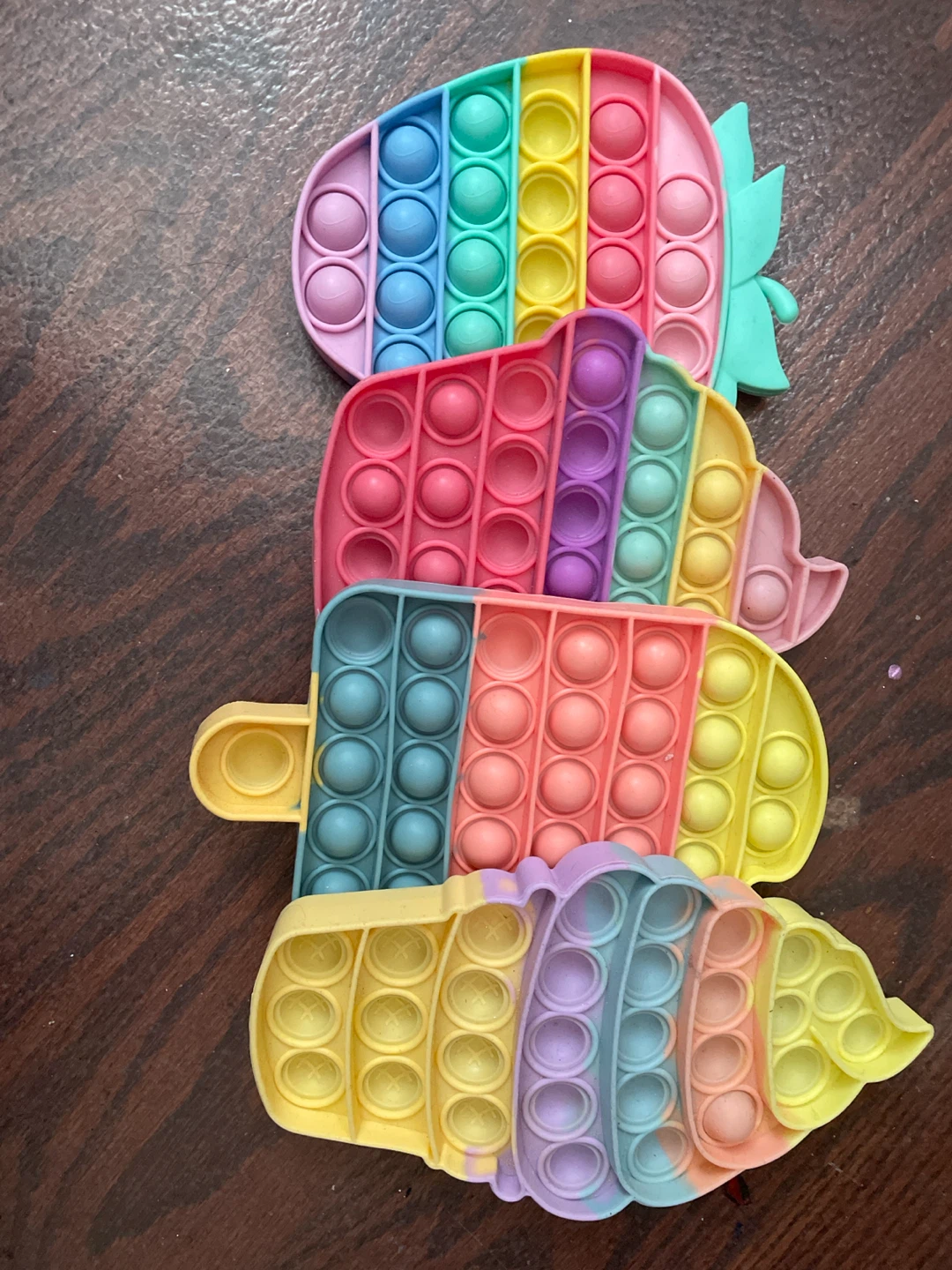 Fidget Pop It Toys - Strawberry, Popsicle & Ice Cream Shapes