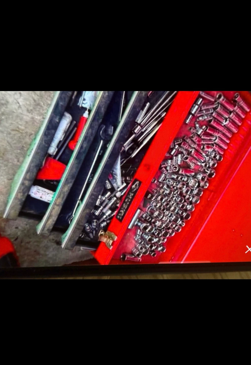 Husky tool box and tools loaded