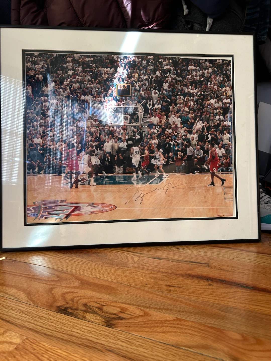 Framed Autographed Michael Jordan Basketball Photo