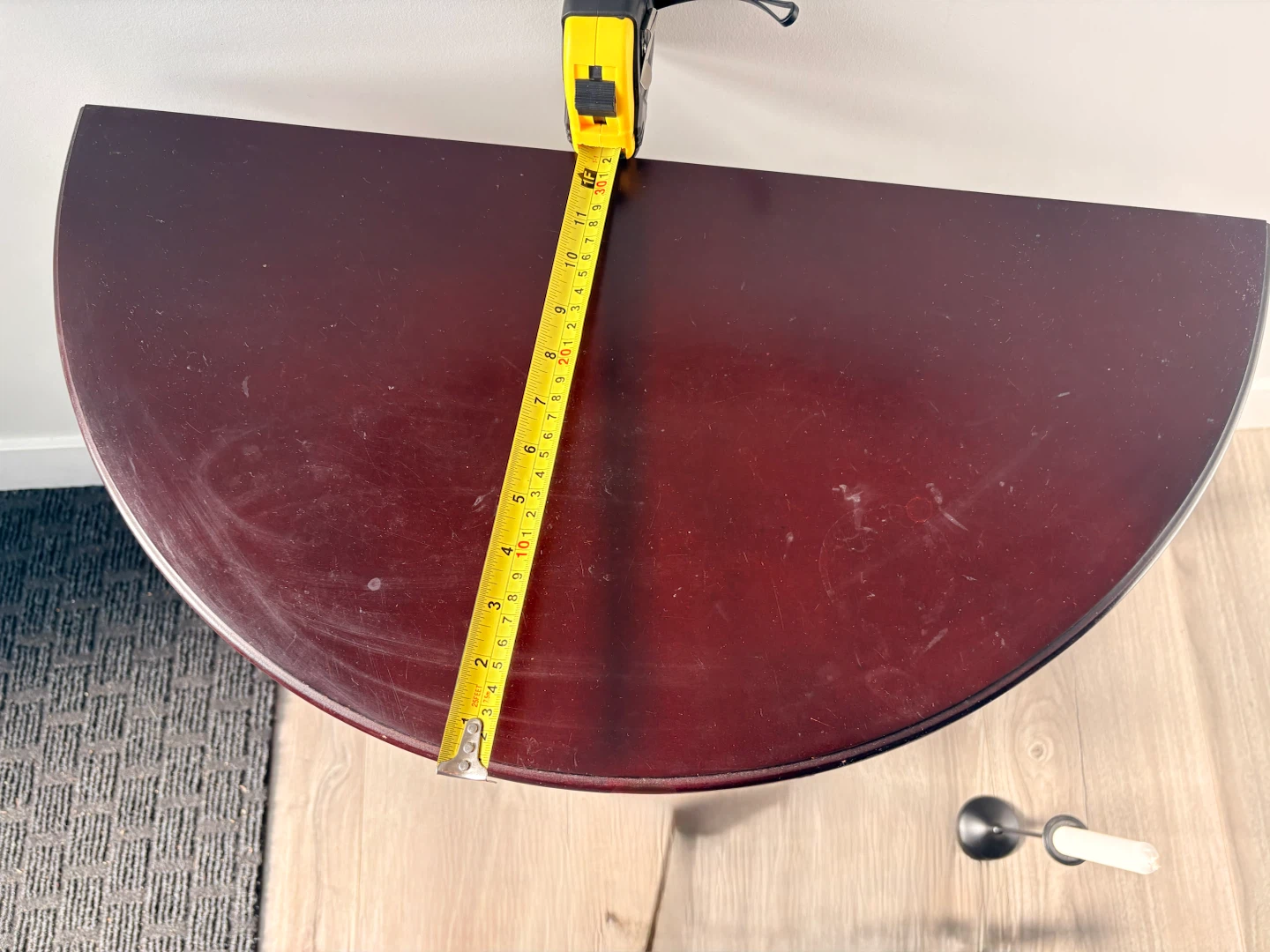 Dark Wood Half-Moon Console Table - photo 3