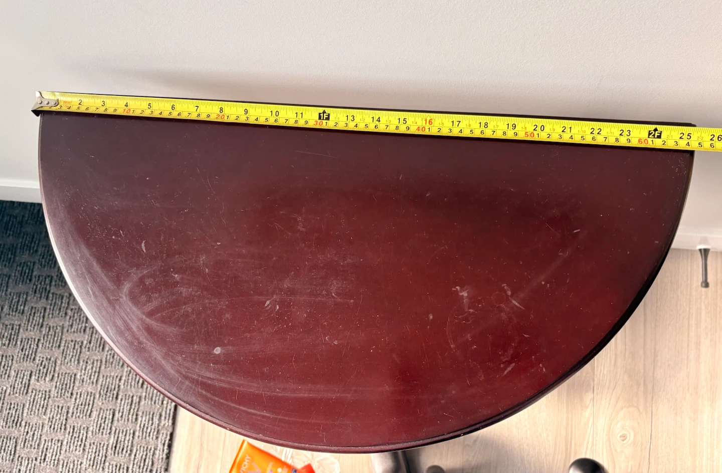 Dark Wood Half-Moon Console Table - photo 4