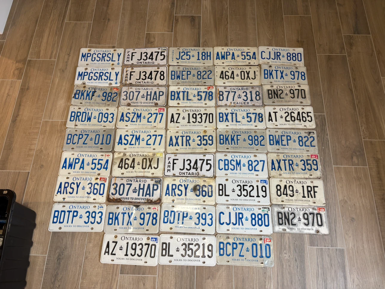 Ontario License Plates Collection