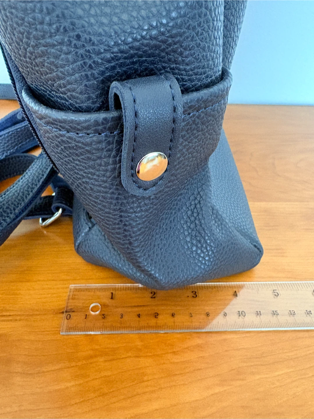 Brand Nee Navy Blue Faux Leather Backpack - photo 5
