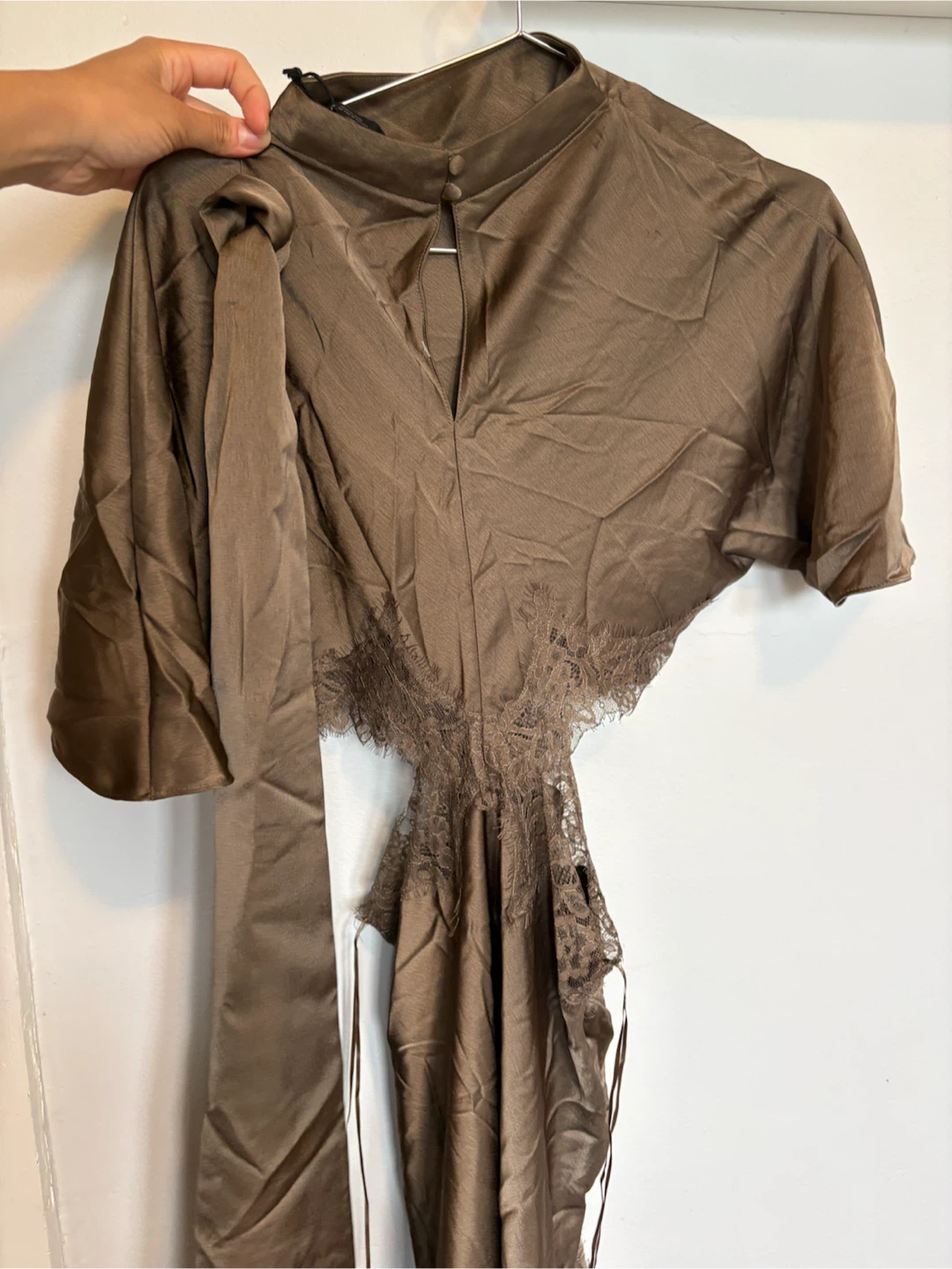 Zara Satin Lace Cut-Out Mini Dress size M NwT - photo 3