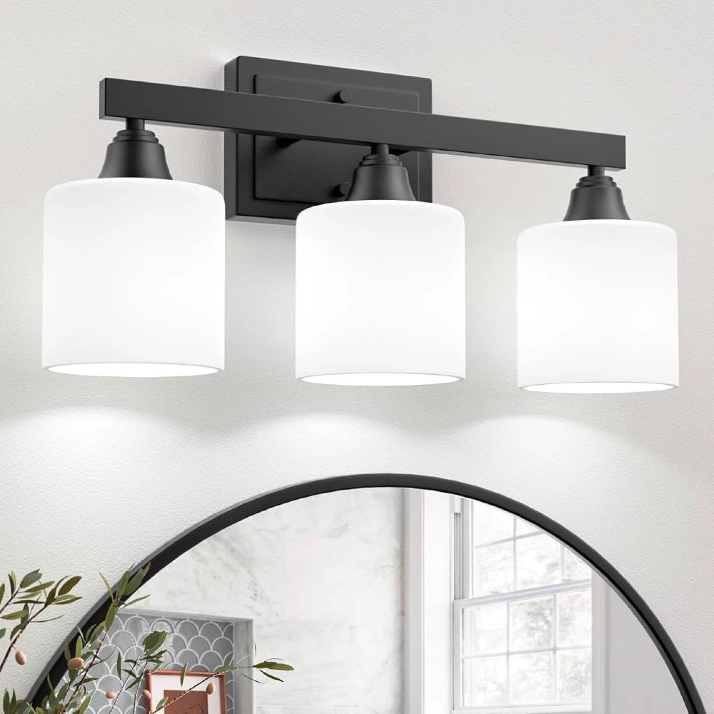 VOLISUN Matte Black Bathroom 3 Light Fixture - BNIB