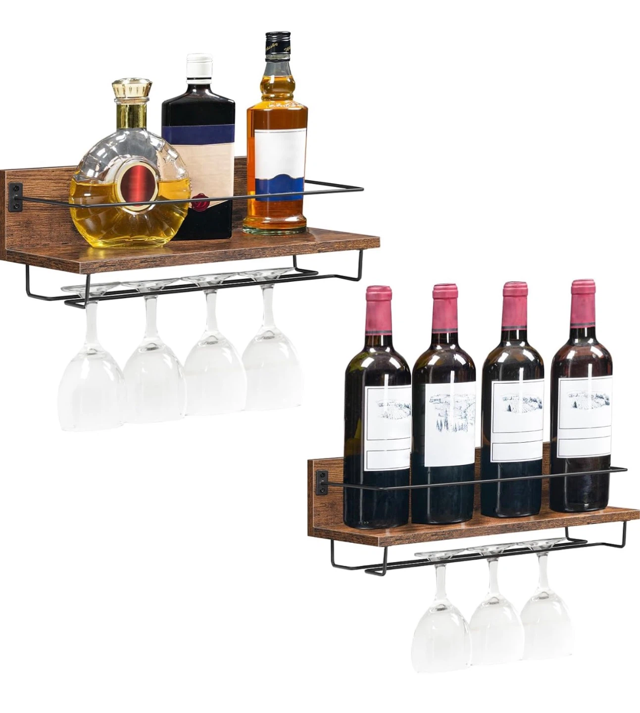 HOOBRO Wine Rack Wall Mounted 2 Pack Shelves - BNIB - photo 3