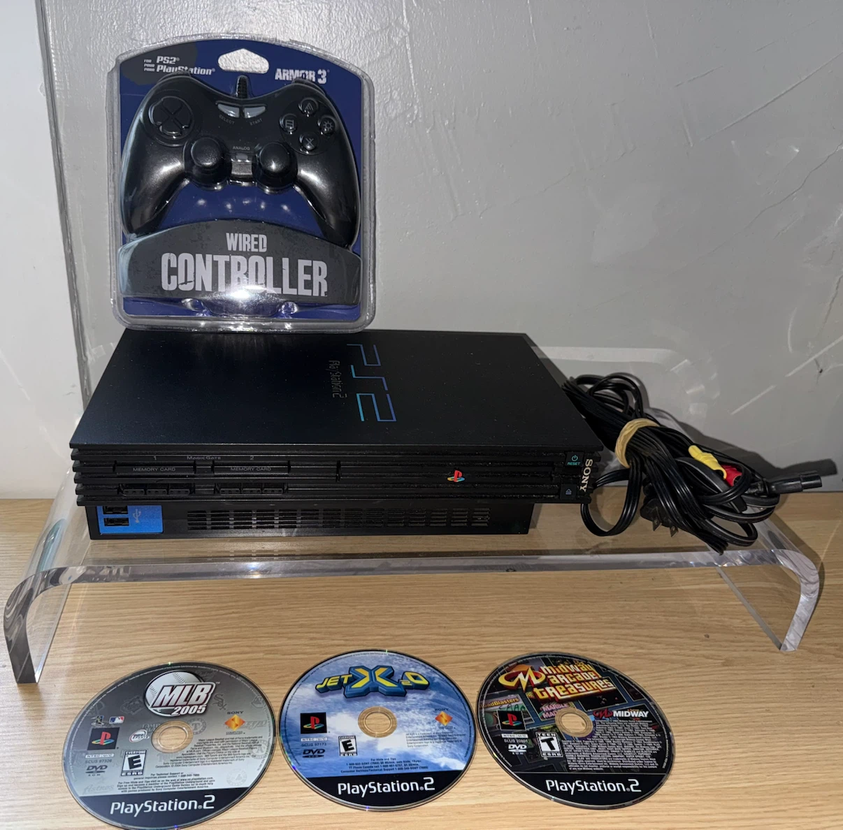 Fat PlayStation 2 Console with Controller and Games