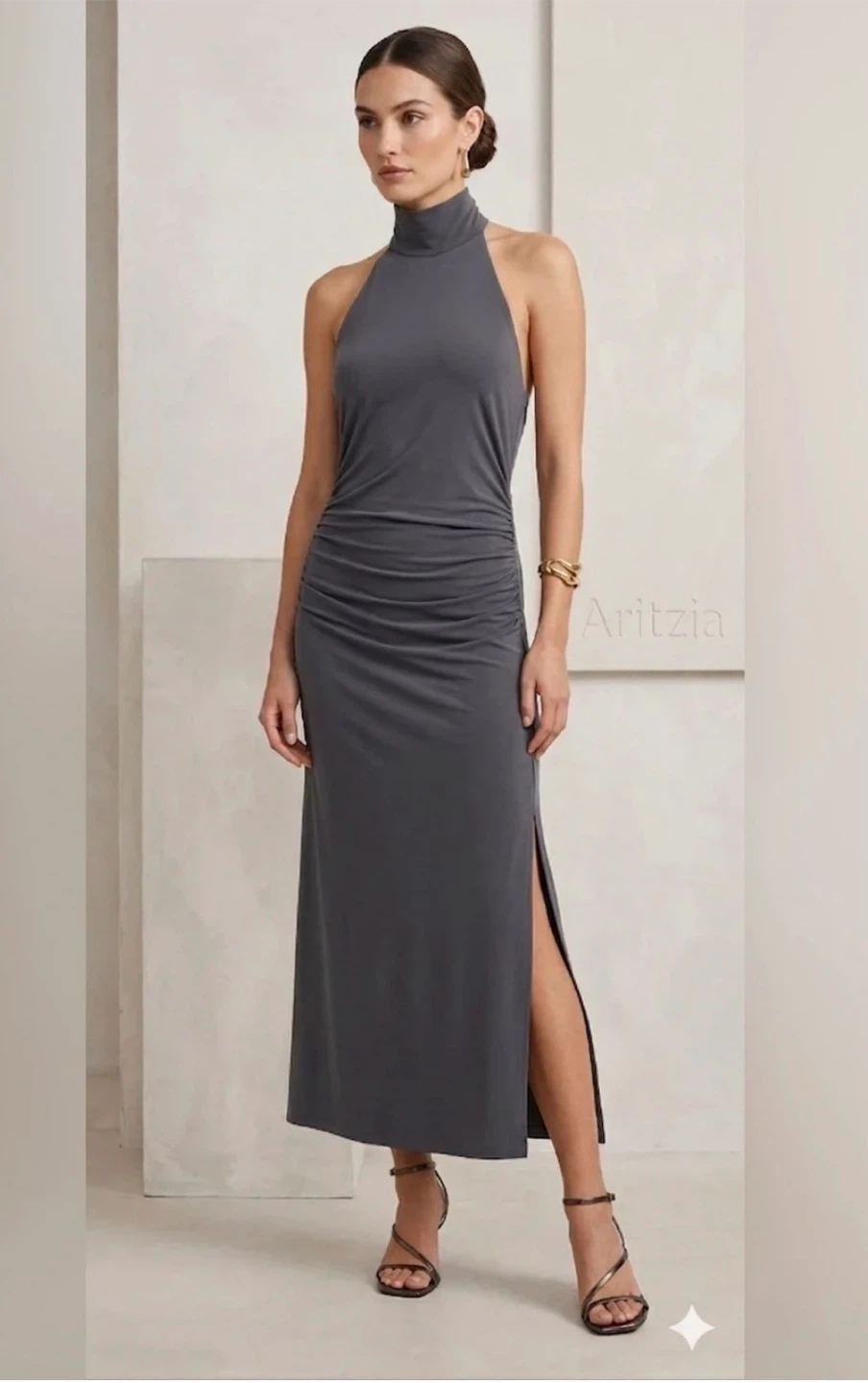 ARITZIA/wilfred Ruched Halter Dress - photo 2