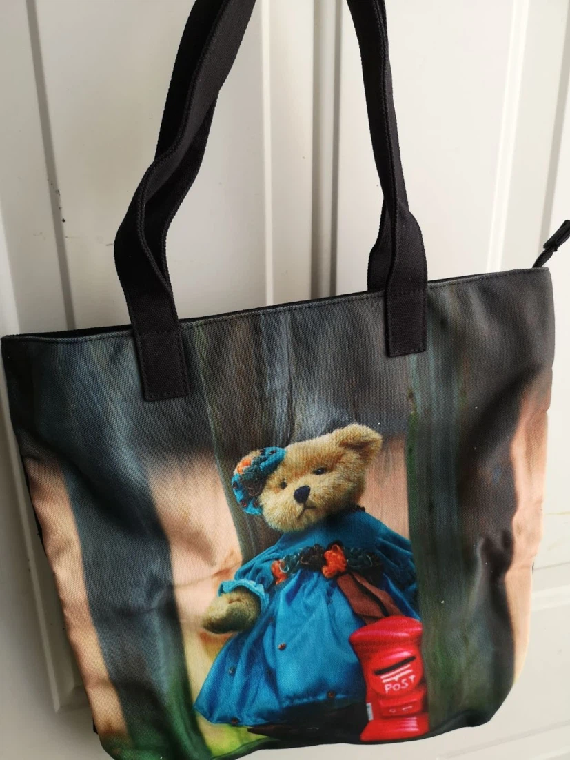 Tote Bag with Teddy Bear Print