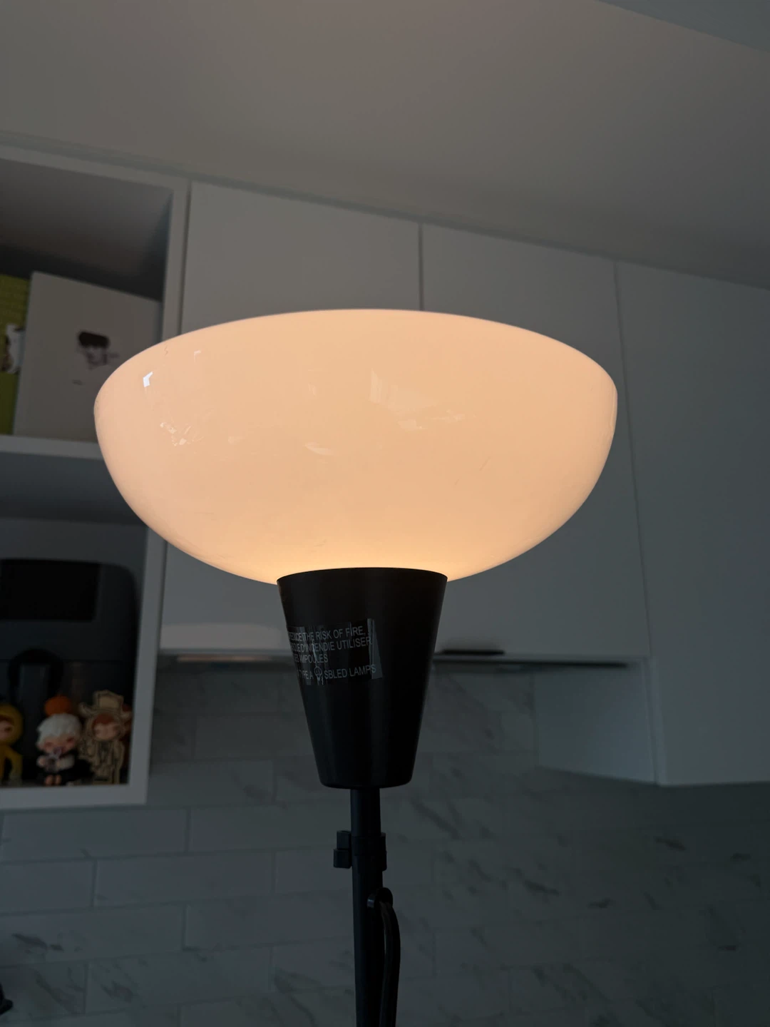 Floor lamp with warm bulb