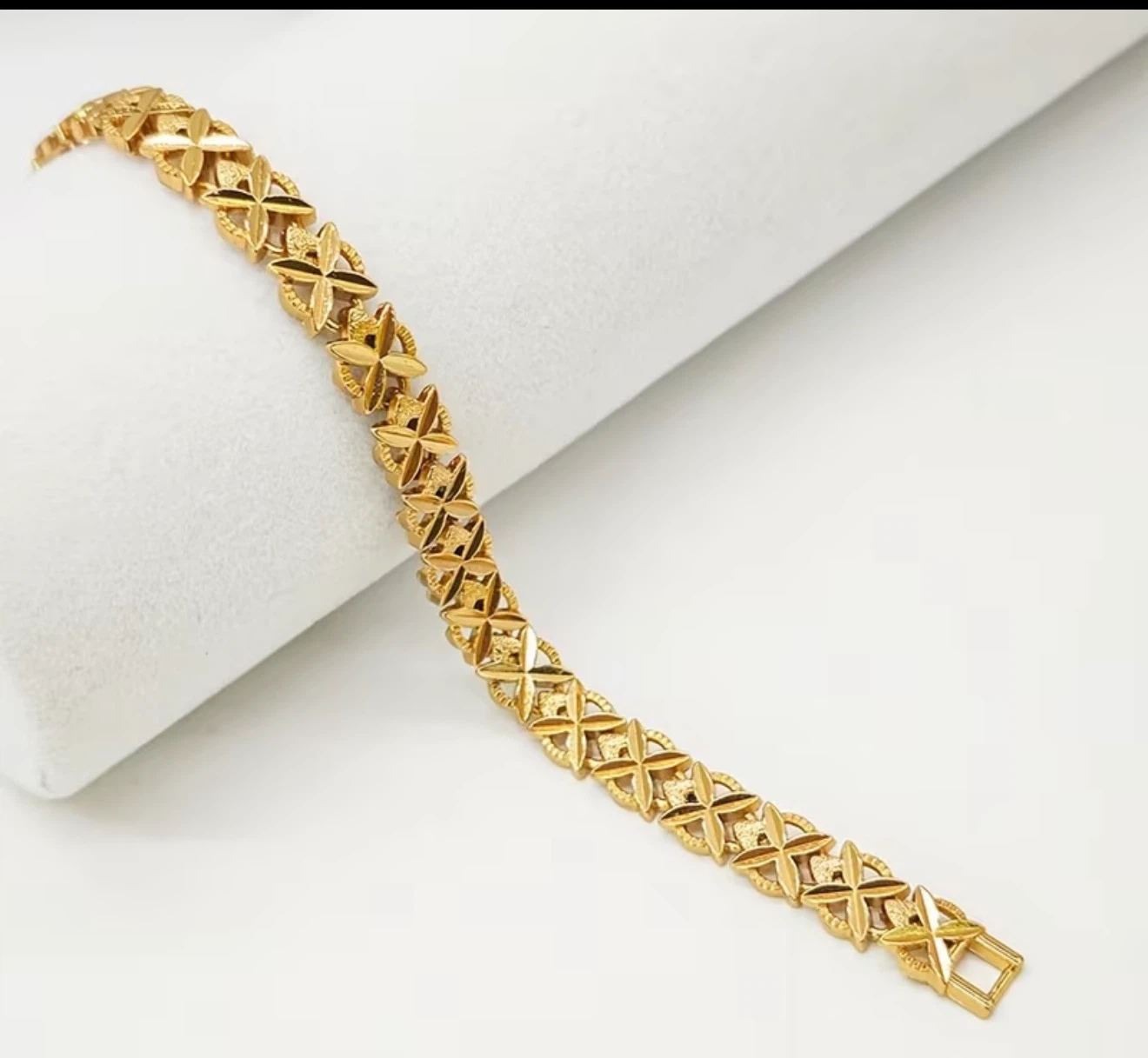 24 K PatedGold-tone Heart and Star Link Bracelet - photo 2