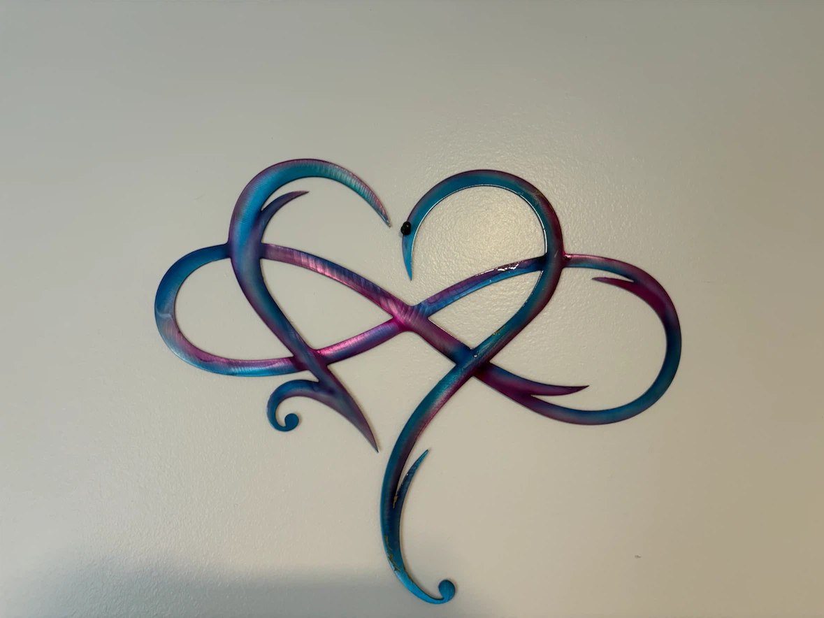 Heart Infinity Metal Wall Art
