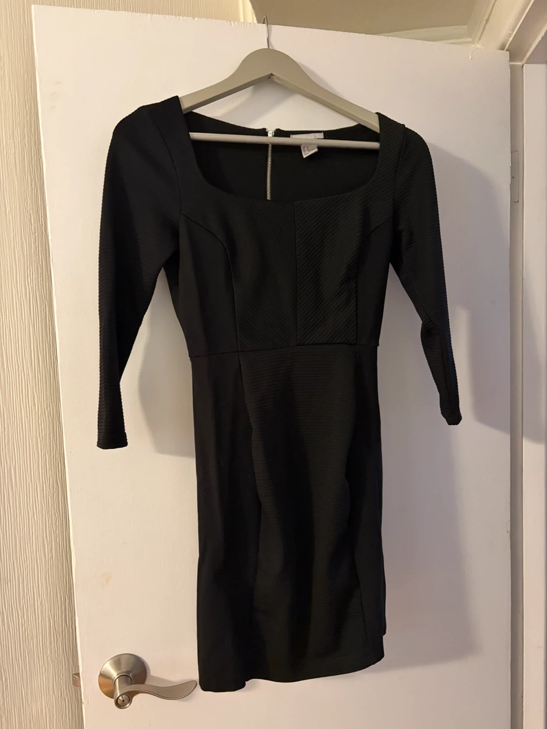 H&M Black Square Neck Dress - XS