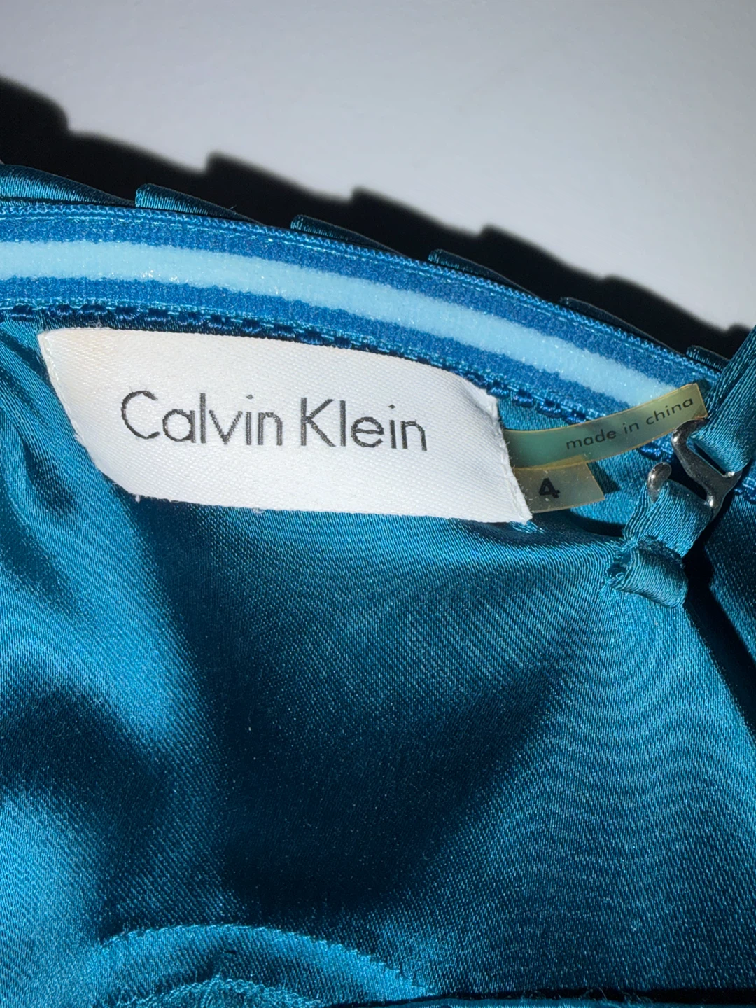 Calvin Klein Teal Ruched Bodycon Dress