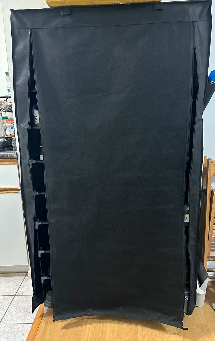 Black 9-Tier Shoe Rack with Cover