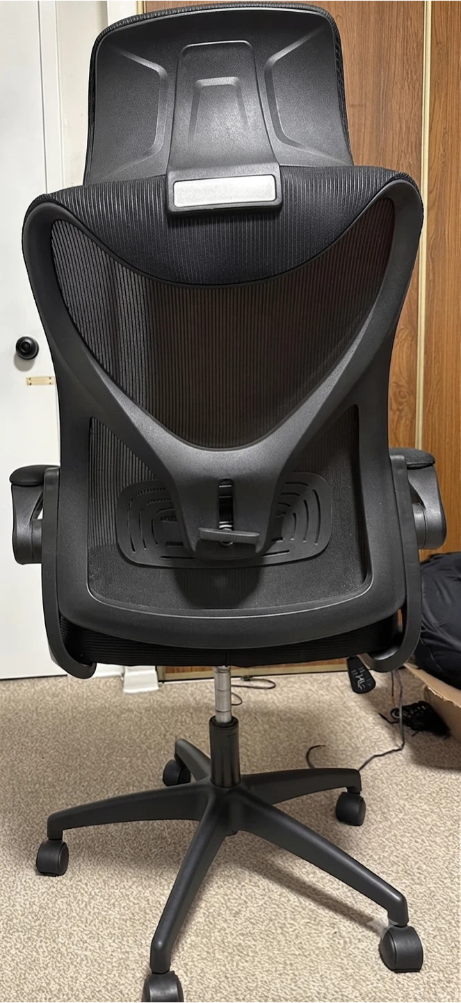 Black Ergonomic Office Chair with Headrest - photo 2