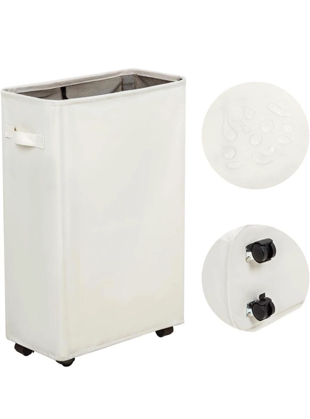 Collapsible Laundry Basket with Wheels - 52L Capacity