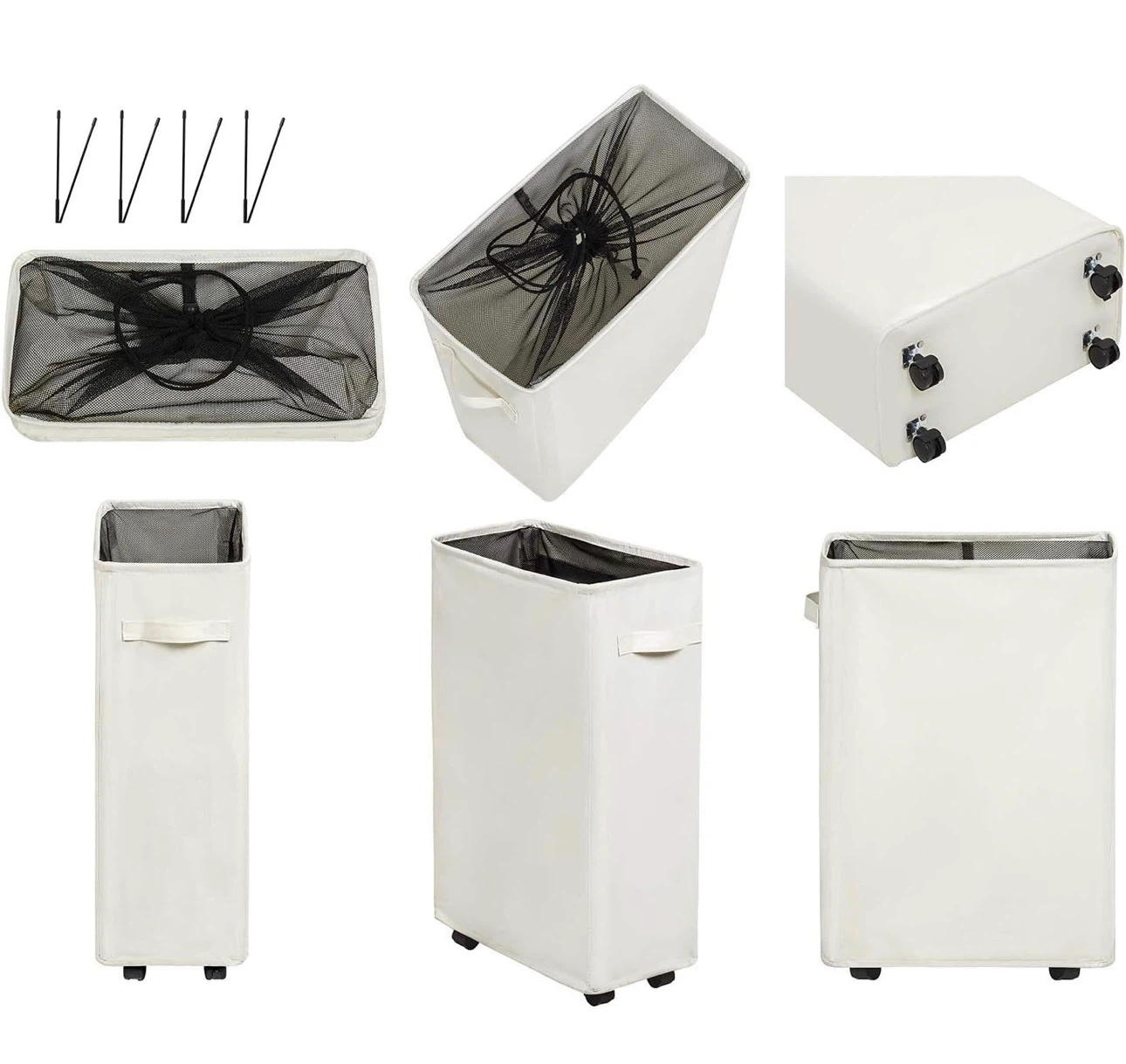Collapsible Laundry Basket with Wheels - 52L Capacity - photo 5