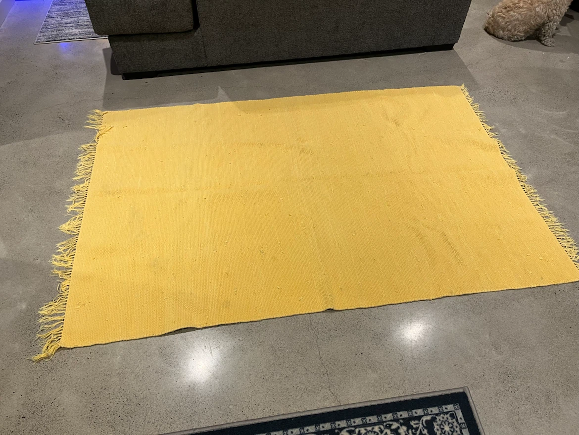Yellow Cotton Area Rug - photo 2