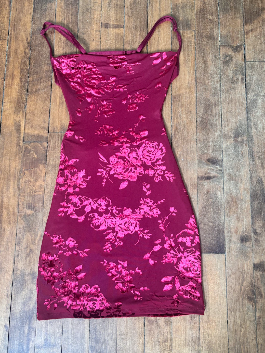 Garage Velvet Floral Mini Dress