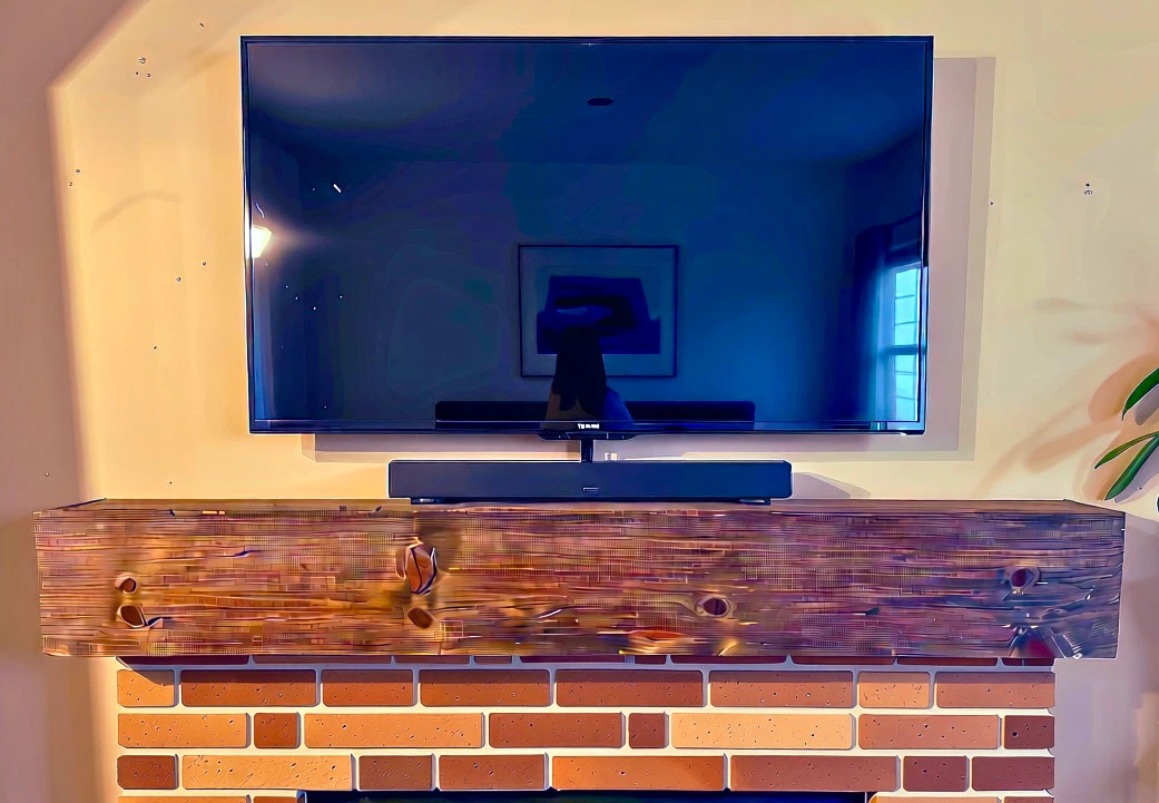 Custom solid wood fireplace mantle