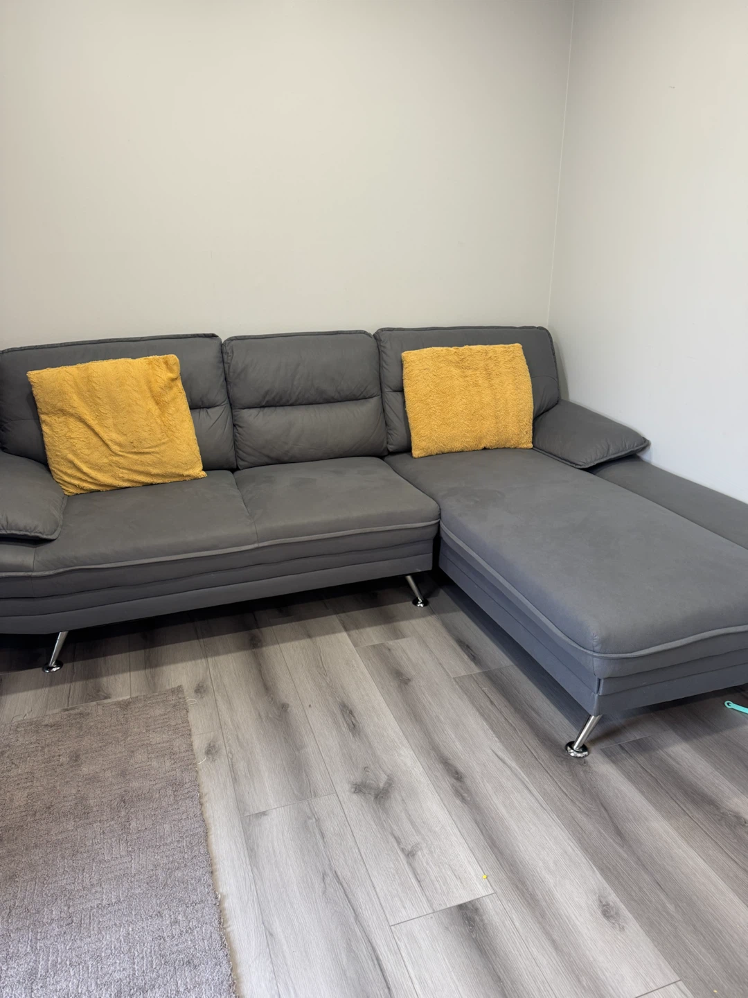 Grey Sectional Sofa with Chaise - photo 2