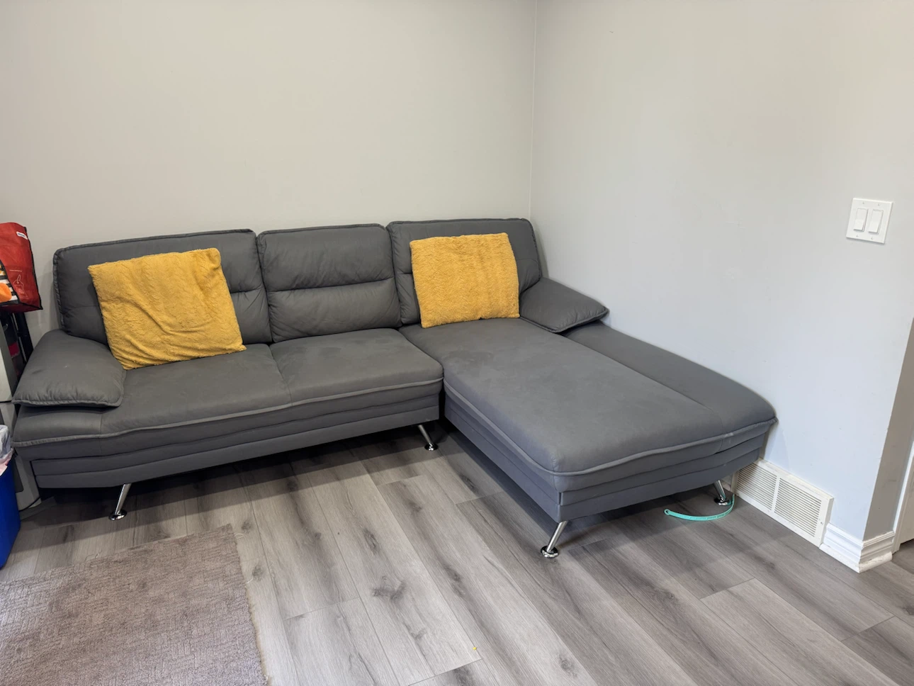 Grey Sectional Sofa with Chaise - photo 3