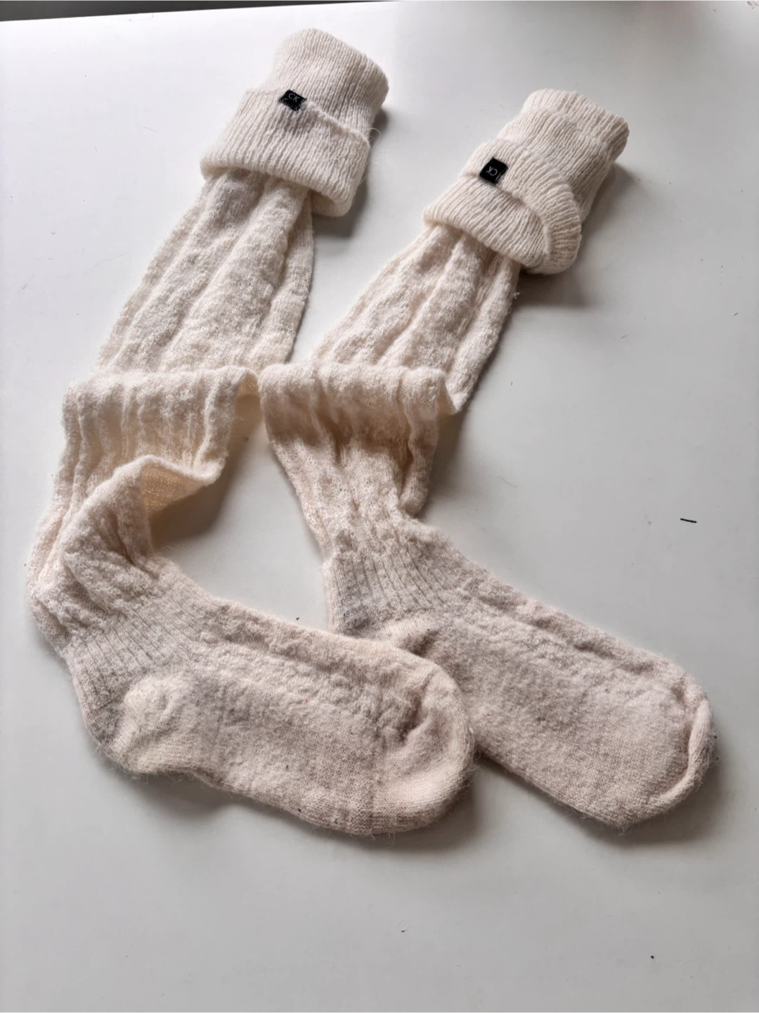 Calvin Klein Women's Over-the-Knee Socks Cream