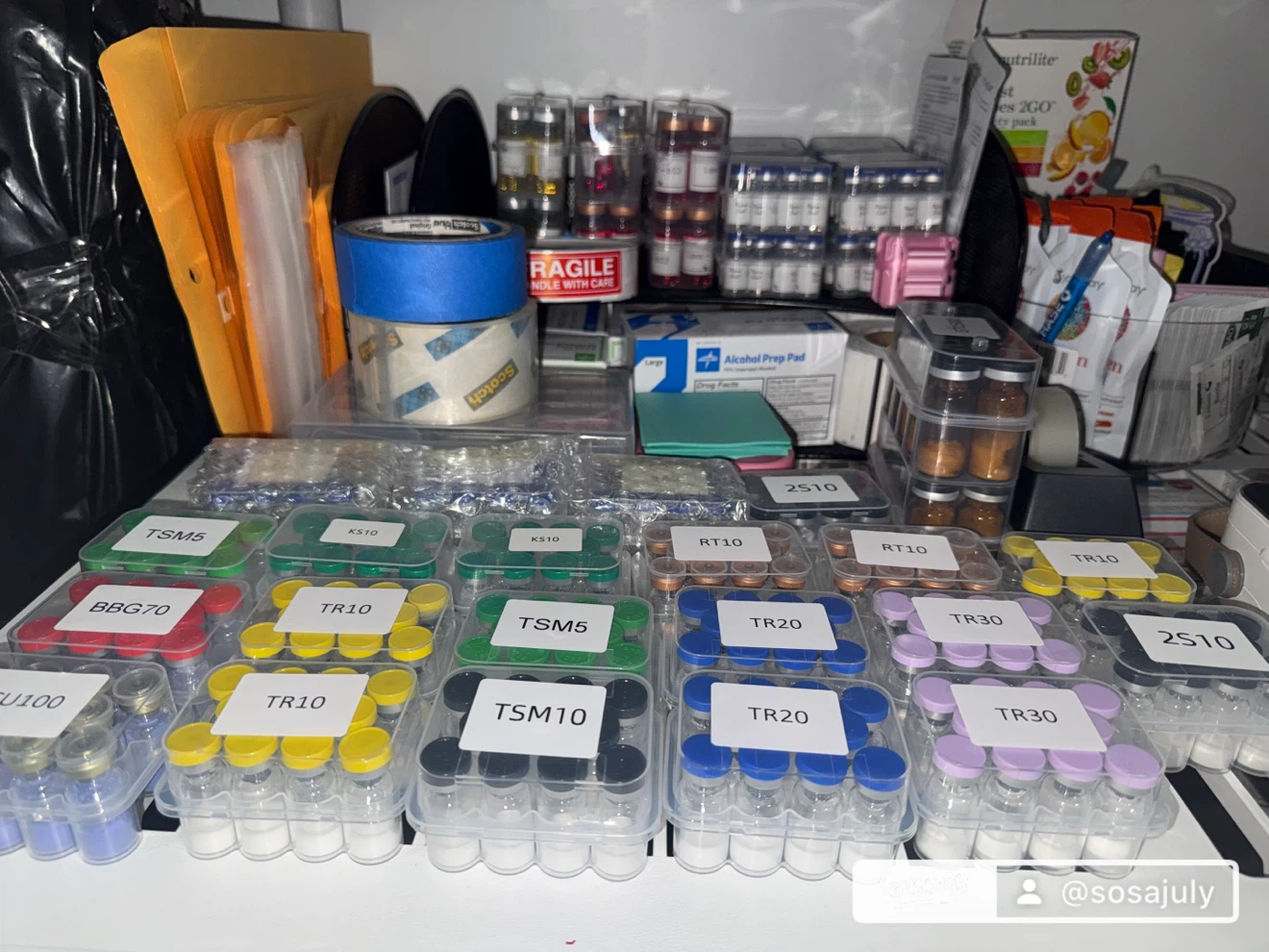 Assorted Vials LC216, LC526, BA3, AAW3, TSM, TR