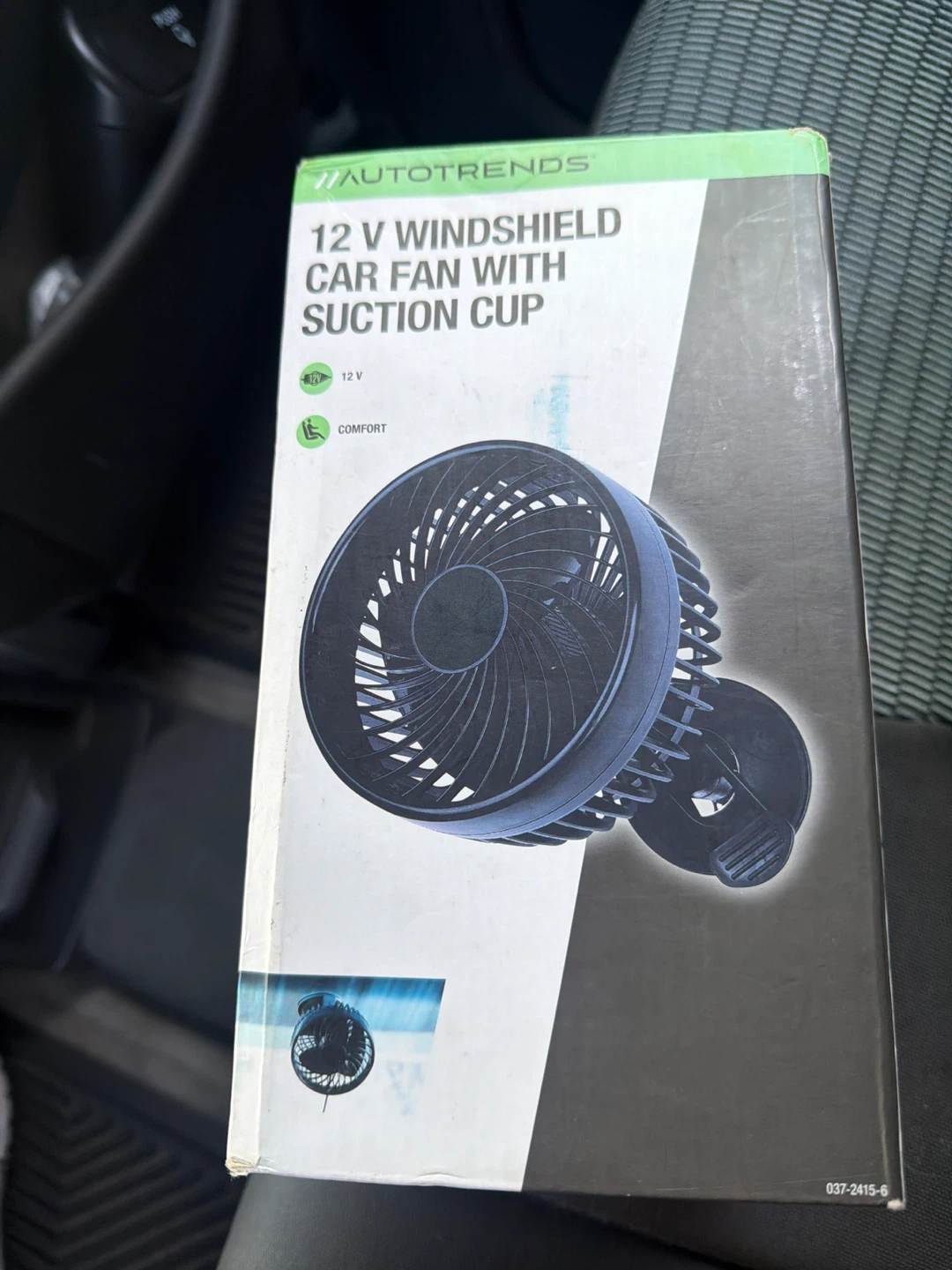 Autotrends 12V Windshield Car Fan with Suction Cup