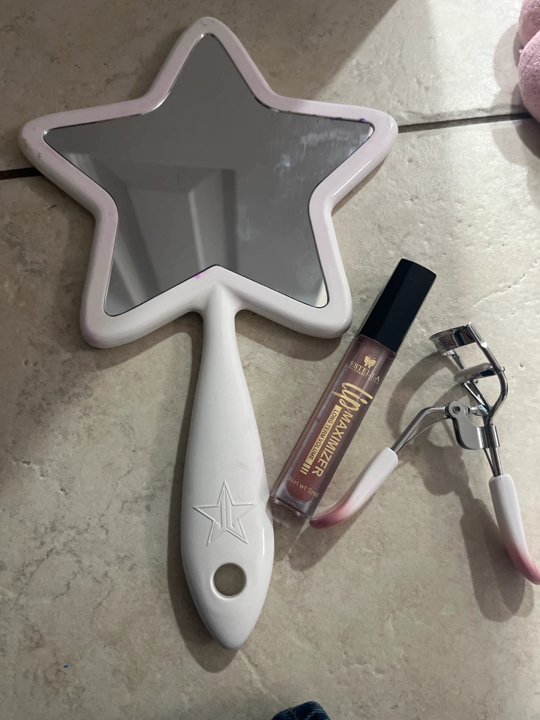 mirror,  lip gloss  eye lash