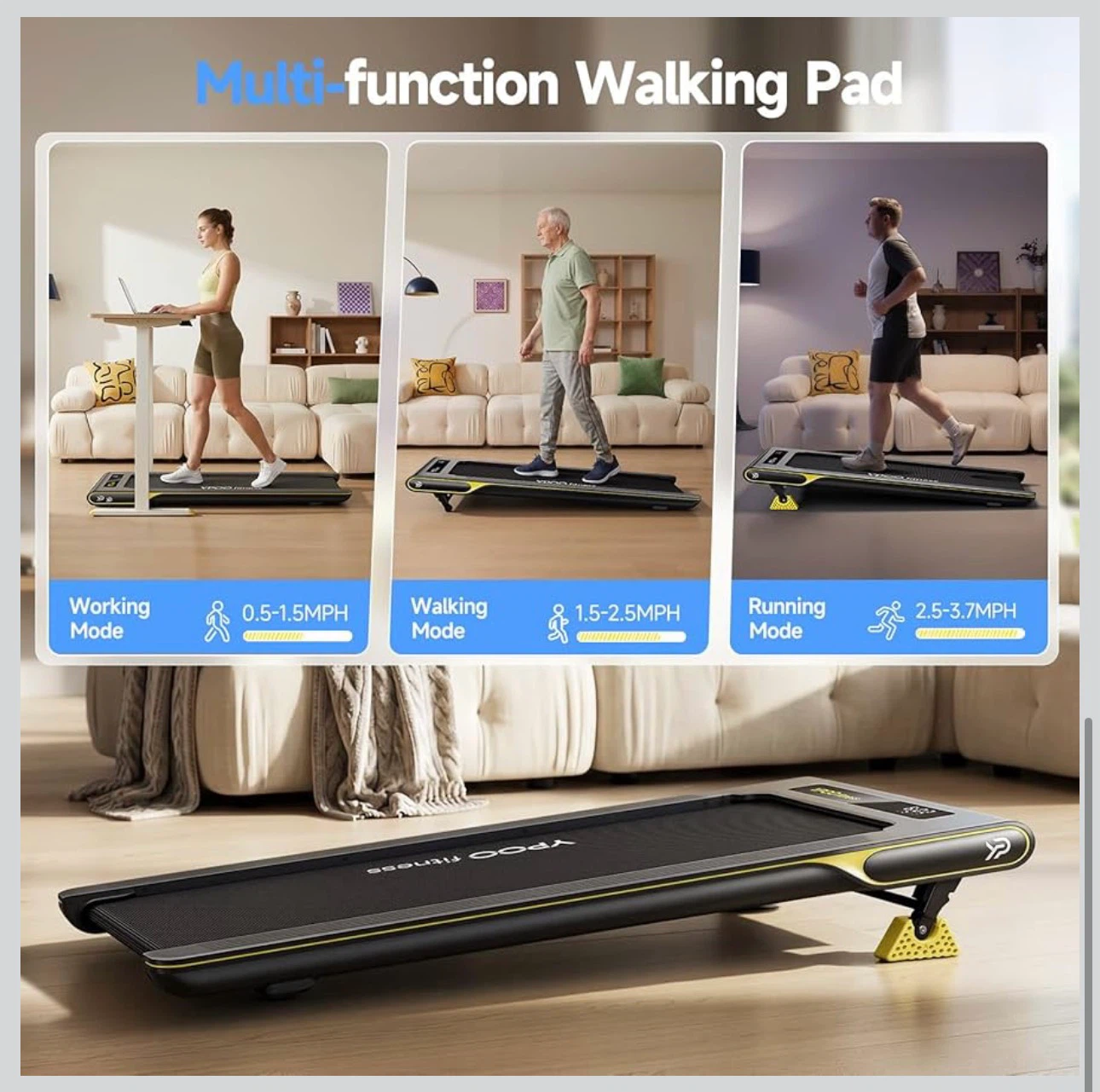 YPOO Walking Pad Treadmill with Incline - photo 4