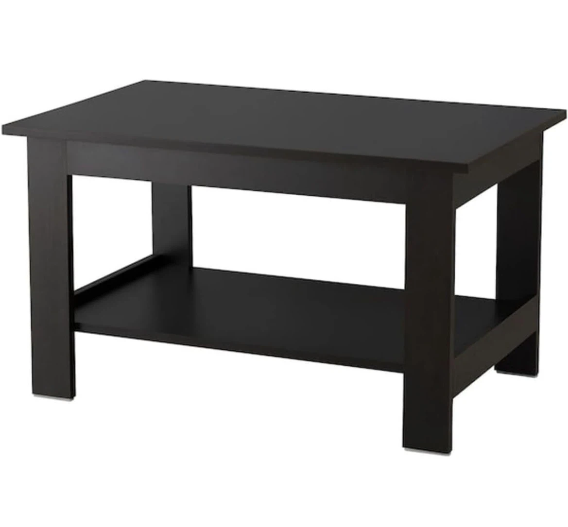 Dark Brown Coffee Table with Shelf