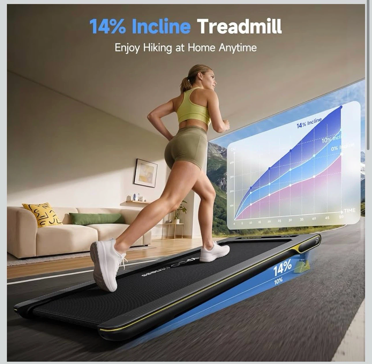 YPOO Fitness 350 LBS Ultra Slim Walking Pad Treadmill - photo 2