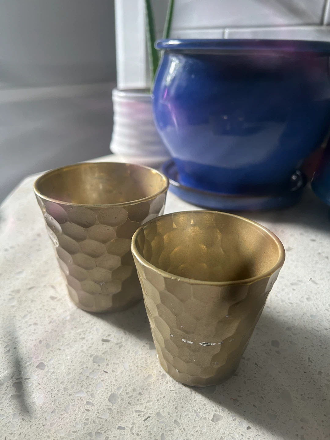 Set of 2 Hammered  Candle Holder/ Plant Pots - photo 2