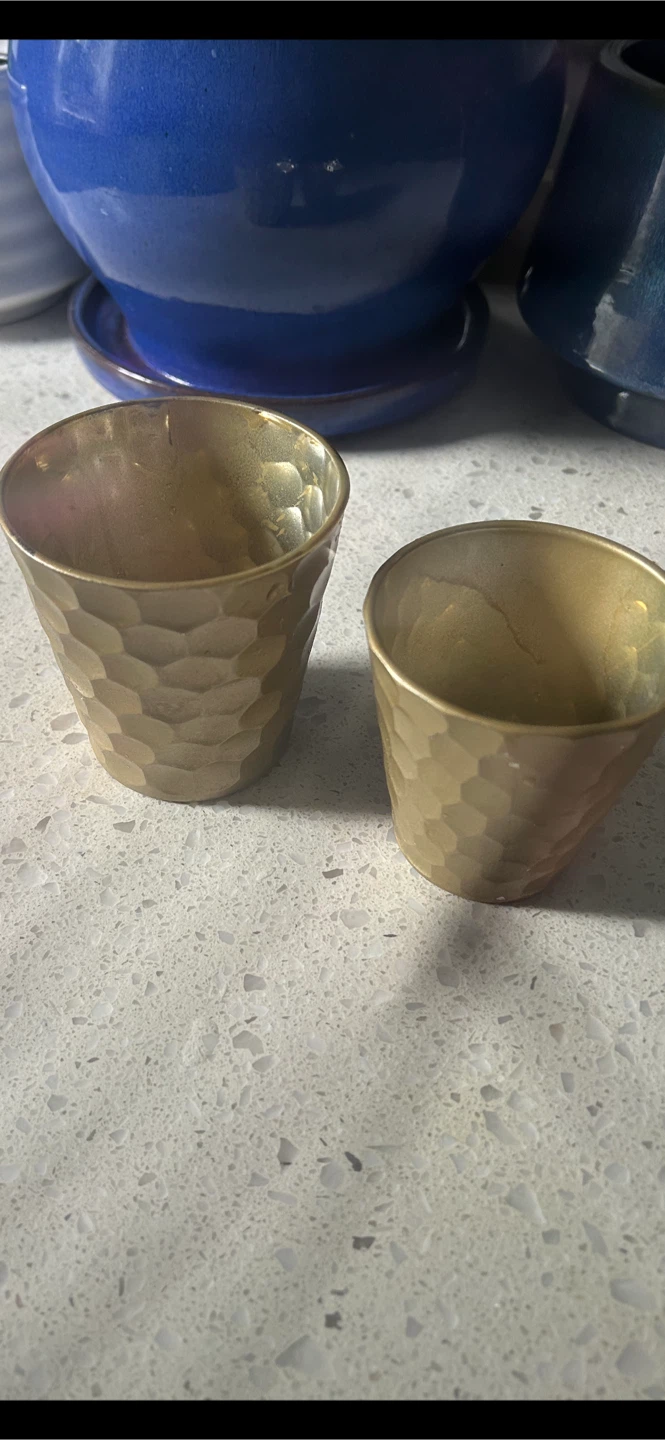 Set of 2 Hammered  Candle Holder/ Plant Pots - photo 3